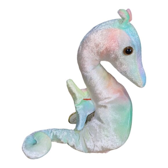 Ty Beanie Baby "Neon" Seahorse Plush Toy - Pastel Tie-Dye Colors - 1999 Release - Picture 4 of 9
